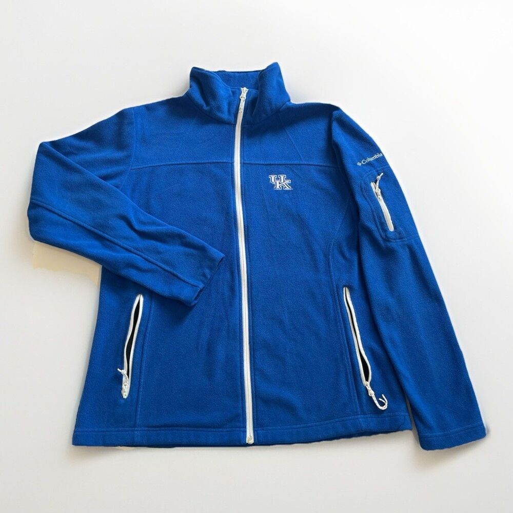 Columbia Kentucky Wildcats NCAA Blue Fleece Jacket Adult Size L RN 69724